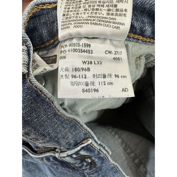 Levis 505 Jeans Mens 38x30.5* Regular Fit Straight Leg Blue Denim Mid Rise Casua - Picture 6 of 7